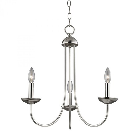 Thomas Williamsport 3-Light Chandelier in Brushed Nickel 1533CH/20